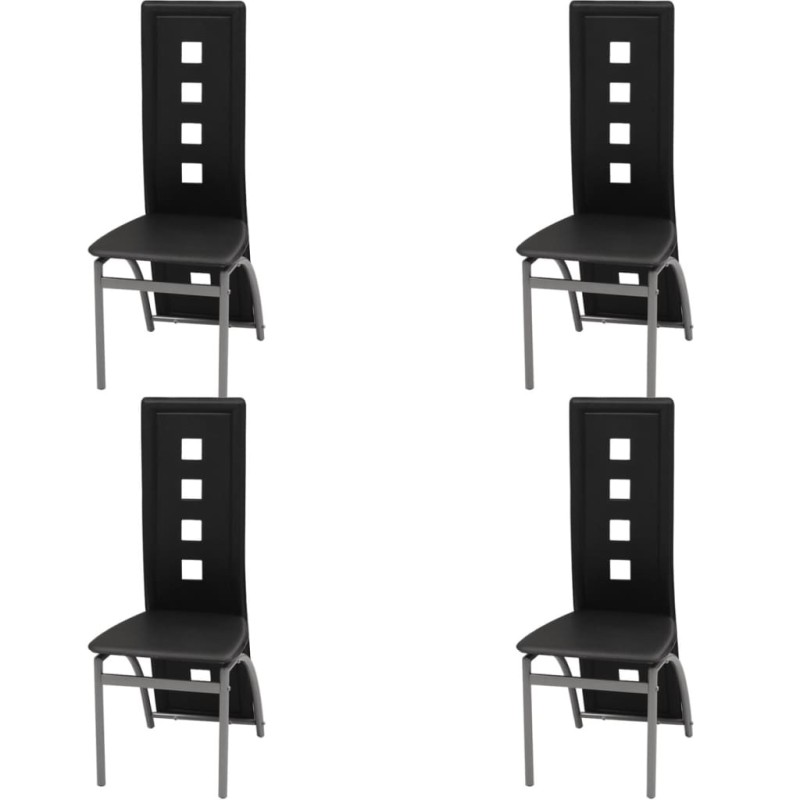 vidaXL Sillas de comedor 4 unidades cuero sintético negro vidaXL Sillas de comedor 4 unidades cuero sintético negro