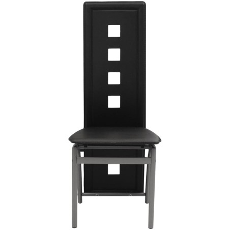 vidaXL Sillas de comedor 4 unidades cuero sintético negro