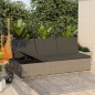 vidaXL Tumbona convertible con cojín de ratán sintético gris vidaXL Tumbona convertible con cojín de ratán sintético gris