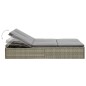 vidaXL Tumbona convertible con cojín de ratán sintético gris vidaXL Tumbona convertible con cojín de ratán sintético gris
