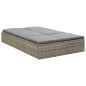vidaXL Tumbona convertible con cojín de ratán sintético gris vidaXL Tumbona convertible con cojín de ratán sintético gris
