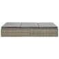 vidaXL Tumbona convertible con cojín de ratán sintético gris vidaXL Tumbona convertible con cojín de ratán sintético gris