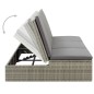 vidaXL Tumbona convertible con cojín de ratán sintético gris vidaXL Tumbona convertible con cojín de ratán sintético gris
