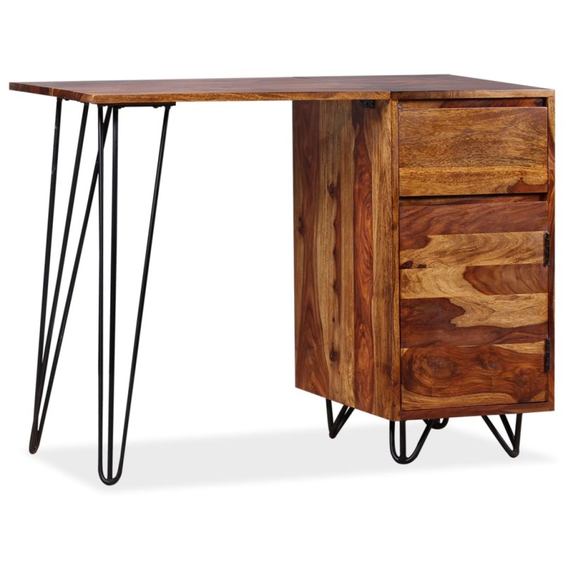vidaXL Escritorio con 1 cajón y 1 armario de madera maciza de sheesham vidaXL Escritorio con 1 cajón y 1 armario de madera maciza de sheesham