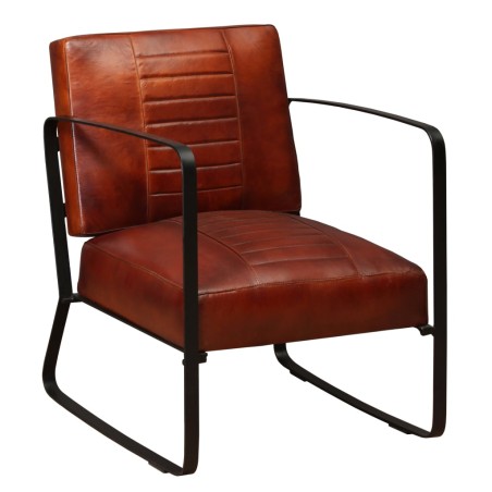 vidaXL Sillón de cuero auténtico marrón