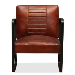 vidaXL Sillón de cuero auténtico marrón