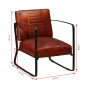 vidaXL Sillón de cuero auténtico marrón vidaXL Sillón de cuero auténtico marrón