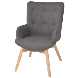 vidaXL Sillón con taburete reposapiés tela gris