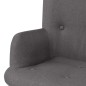 vidaXL Sillón con taburete reposapiés tela gris vidaXL Sillón con taburete reposapiés tela gris