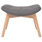 vidaXL Sillón con taburete reposapiés tela gris vidaXL Sillón con taburete reposapiés tela gris