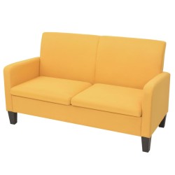 vidaXL Sofá de 2 plazas 135x65x76 cm amarillo