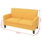 vidaXL Sofá de 2 plazas 135x65x76 cm amarillo