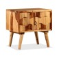 vidaXL Mesita de noche con 1 cajón de madera maciza sheesham