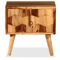 vidaXL Mesita de noche con 1 cajón de madera maciza sheesham