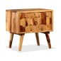 vidaXL Mesita de noche con 1 cajón de madera maciza sheesham
