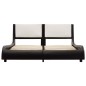 vidaXL Estructura de cama con LED cuero PE negro y blanco 140x200 cm