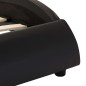 vidaXL Estructura de cama con LED cuero PE negro y blanco 140x200 cm