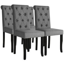 vidaXL Sillas de comedor 4 unidades tela gris oscuro