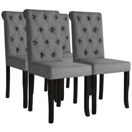 vidaXL Sillas de comedor 4 unidades tela gris oscuro