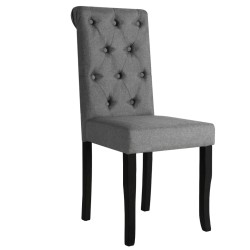 vidaXL Sillas de comedor 4 unidades tela gris oscuro
