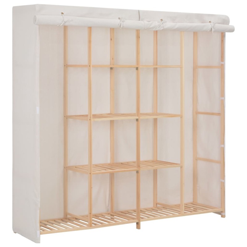 vidaXL Armario de tela blanco 173x40x170 cm vidaXL Armario de tela blanco 173x40x170 cm