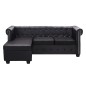 vidaXL Sofá Chesterfield en forma de L cuero sintético negro vidaXL Sofá Chesterfield en forma de L cuero sintético negro