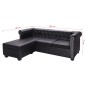 vidaXL Sofá Chesterfield en forma de L cuero sintético negro vidaXL Sofá Chesterfield en forma de L cuero sintético negro