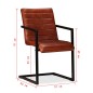 vidaXL Sillas de comedor 2 unidades cuero auténtico marrón vidaXL Sillas de comedor 2 unidades cuero auténtico marrón