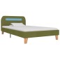 vidaXL Estructura de cama con LED tela verde 90x200 cm