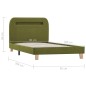 vidaXL Estructura de cama con LED tela verde 90x200 cm
