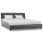 vidaXL Estructura de cama de cuero sintético gris 140x200 cm vidaXL Estructura de cama de cuero sintético gris 140x200 cm