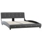vidaXL Estructura de cama de cuero sintético gris 140x200 cm vidaXL Estructura de cama de cuero sintético gris 140x200 cm
