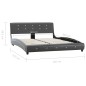 vidaXL Estructura de cama de cuero sintético gris 140x200 cm vidaXL Estructura de cama de cuero sintético gris 140x200 cm