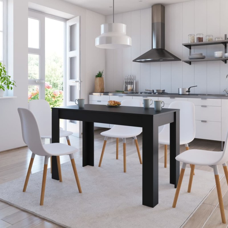 vidaXL Mesa de comedor de madera contrachapada negro 120x60x76 cm vidaXL Mesa de comedor de madera contrachapada negro 120x60x76 cm