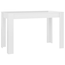 vidaXL Mesa de comedor madera de ingeniería blanco brillo 120x60x76 cm