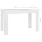 vidaXL Mesa de comedor madera de ingeniería blanco brillo 120x60x76 cm vidaXL Mesa de comedor madera de ingeniería blanco brillo 120x60x76 cm