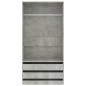 vidaXL Armario de madera contrachapada gris hormigón 100x50x200 cm