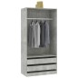 vidaXL Armario de madera contrachapada gris hormigón 100x50x200 cm