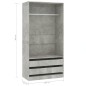 vidaXL Armario de madera contrachapada gris hormigón 100x50x200 cm
