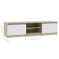 vidaXL Mueble de TV madera contrachapada blanco y roble 140x40x35,5 cm vidaXL Mueble de TV madera contrachapada blanco y roble 140x40x35,5 cm