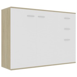 vidaXL Aparador madera contrachapada blanco roble Sonoma 105x30x75 cm