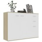 vidaXL Aparador madera contrachapada blanco roble Sonoma 105x30x75 cm vidaXL Aparador madera contrachapada blanco roble Sonoma 105x30x75 cm