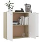 vidaXL Aparador madera contrachapada blanco roble Sonoma 105x30x75 cm vidaXL Aparador madera contrachapada blanco roble Sonoma 105x30x75 cm