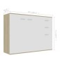 vidaXL Aparador madera contrachapada blanco roble Sonoma 105x30x75 cm vidaXL Aparador madera contrachapada blanco roble Sonoma 105x30x75 cm