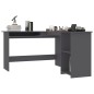 vidaXL Escritorio forma de L madera contrachapada gris 120x140x75 cm vidaXL Escritorio forma de L madera contrachapada gris 120x140x75 cm