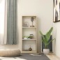 vidaXL Estantería 3 niveles contrachapada blanca y Sonoma 40x24x108cm