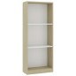 vidaXL Estantería 3 niveles contrachapada blanca y Sonoma 40x24x108cm