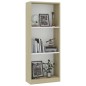 vidaXL Estantería 3 niveles contrachapada blanca y Sonoma 40x24x108cm