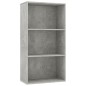 vidaXL Estantería de 3 niveles contrachapada gris hormigón 60x30x114cm vidaXL Estantería de 3 niveles contrachapada gris hormigón 60x30x114cm