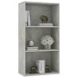 vidaXL Estantería de 3 niveles contrachapada gris hormigón 60x30x114cm vidaXL Estantería de 3 niveles contrachapada gris hormigón 60x30x114cm